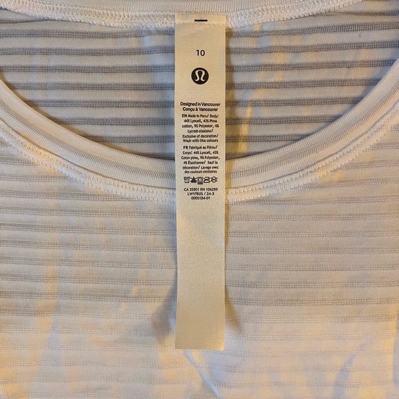 Lululemon. Size 10. White Tank Top. New with tags. - Picture 5 of 8